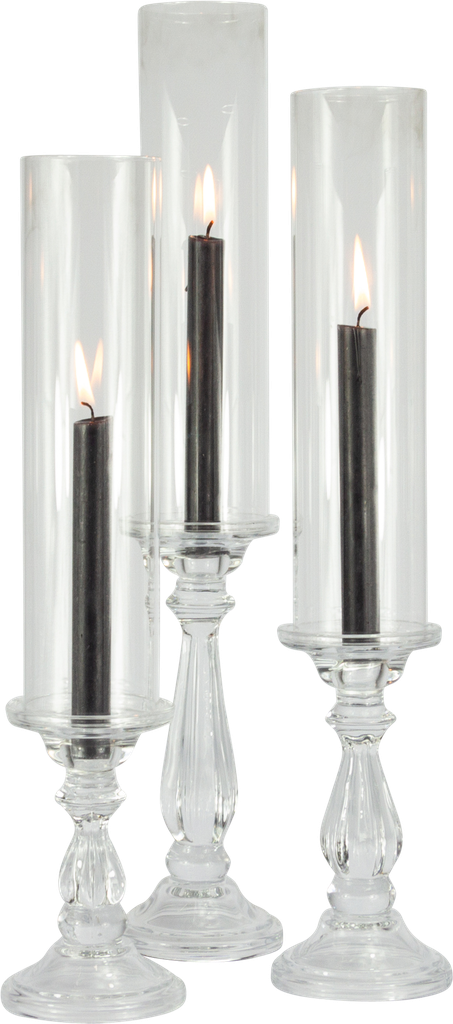 LUMIÈRE Kerzenständer 20 cm für Stab-und Stumpenkerzen Glas klar