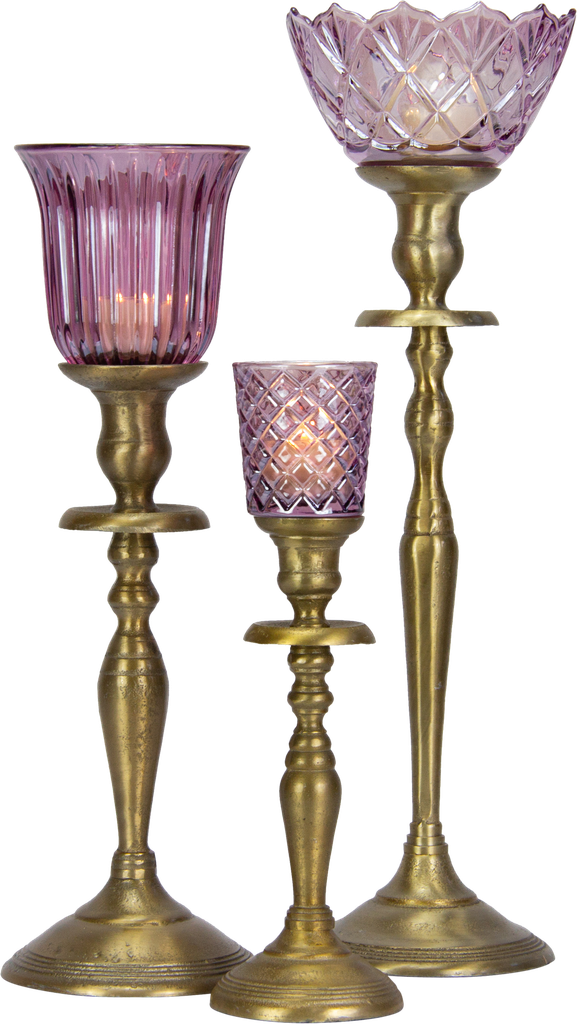 CRYSTAL Teelicht-Aufsatzglas 6,5 cm Glas fuchsia