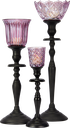CRYSTAL Teelicht-Aufsatzglas 6,5 cm Glas fuchsia