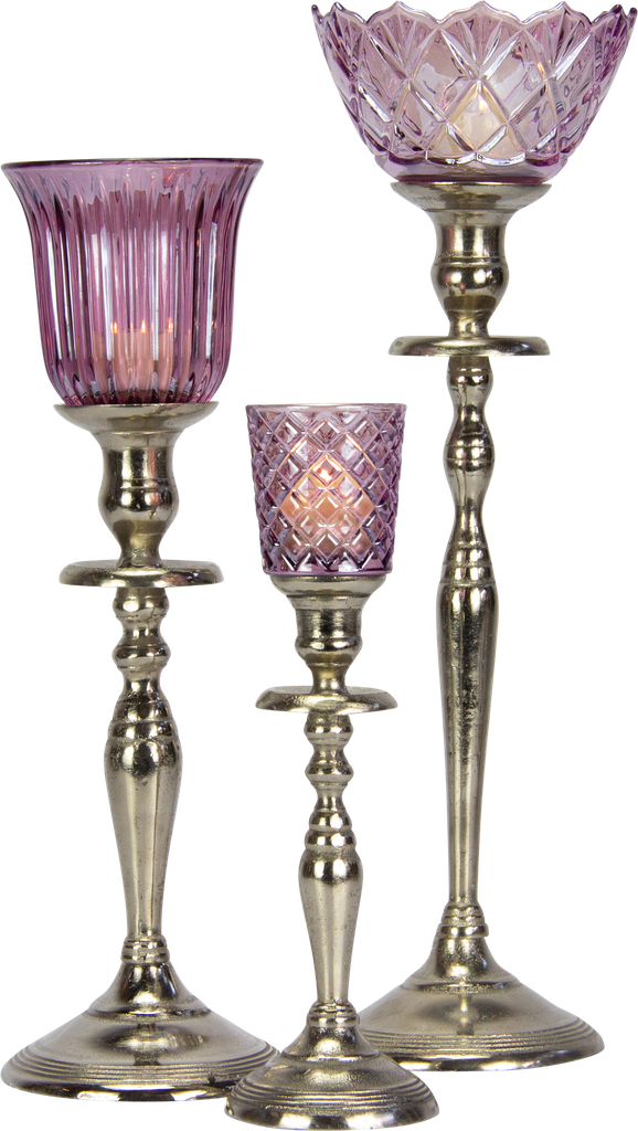 CRYSTAL Teelicht-Aufsatzglas 6,5 cm Glas fuchsia