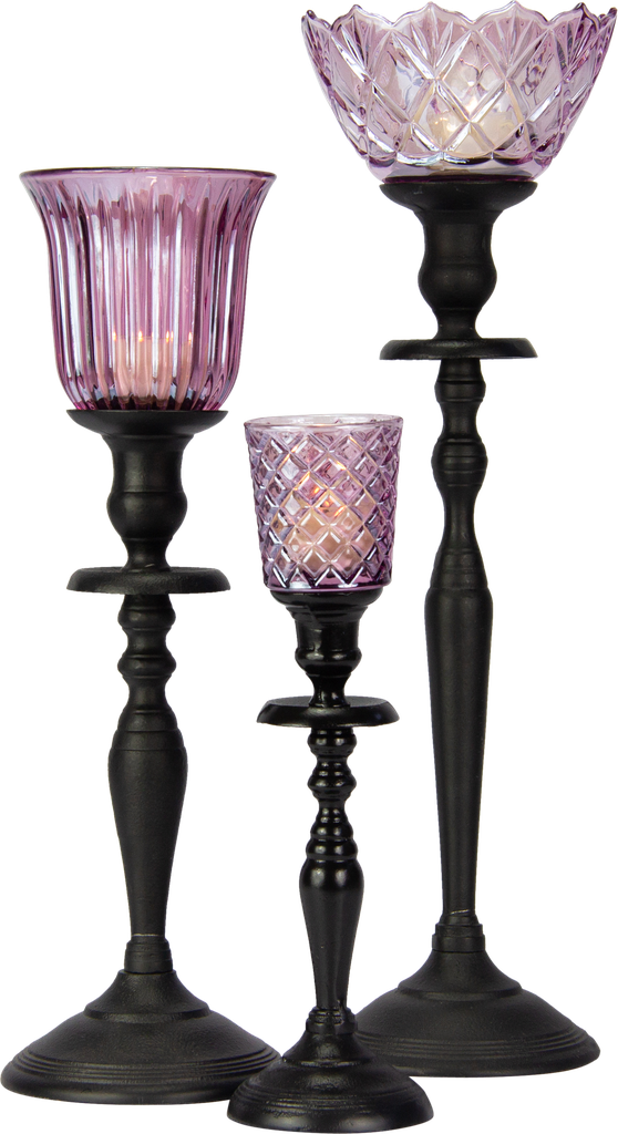 STELLA Teelicht-Aufsatzglas 10,5 cm Glas fuchsia