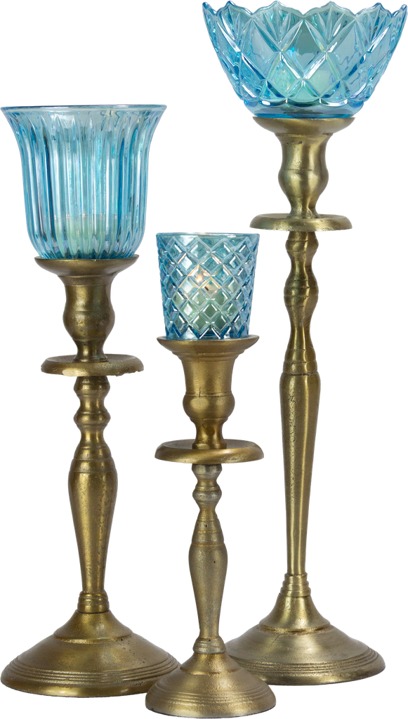 FIORI Teelicht-Aufsatzglas 8 cm Glas türkis