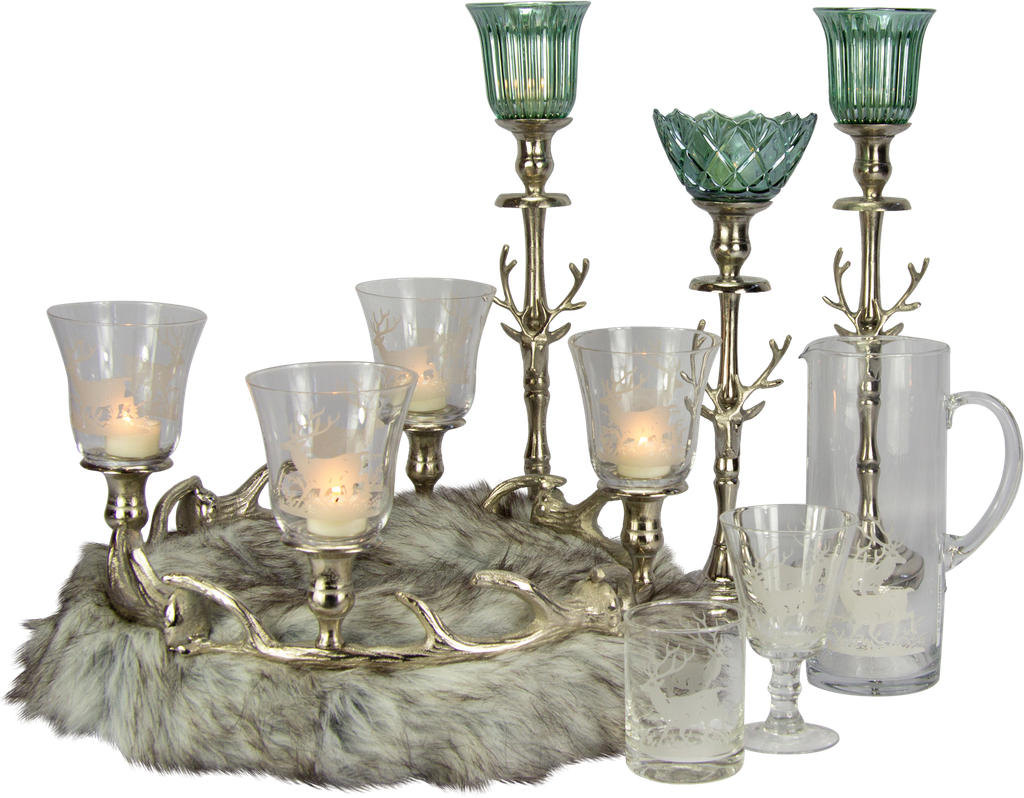 VENISON Teelicht – Aufsatzglas 10,5 cm Glas klar mit Schliff