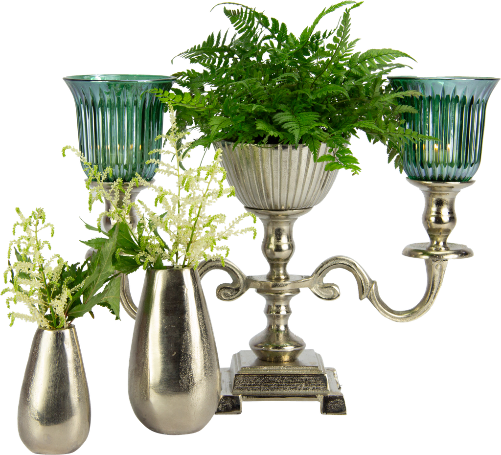 DROP Vase 15 cm Metall antik-silber