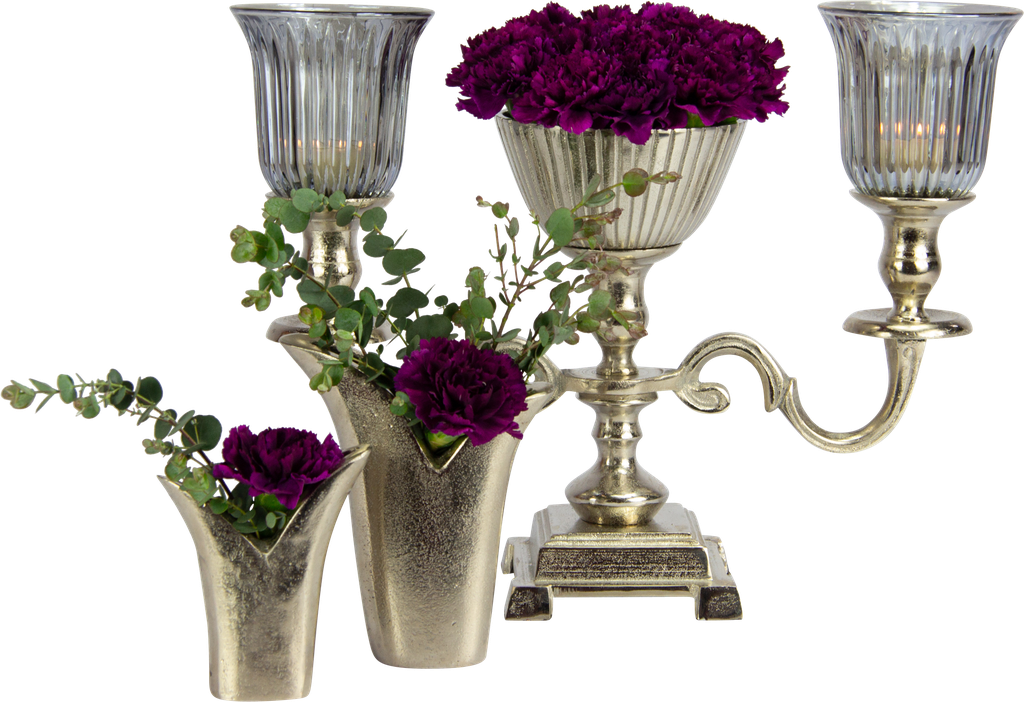 TULIP Vase 12 cm Metall antik-silber