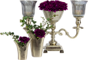 TULIP Vase 12 cm Metall antik-silber