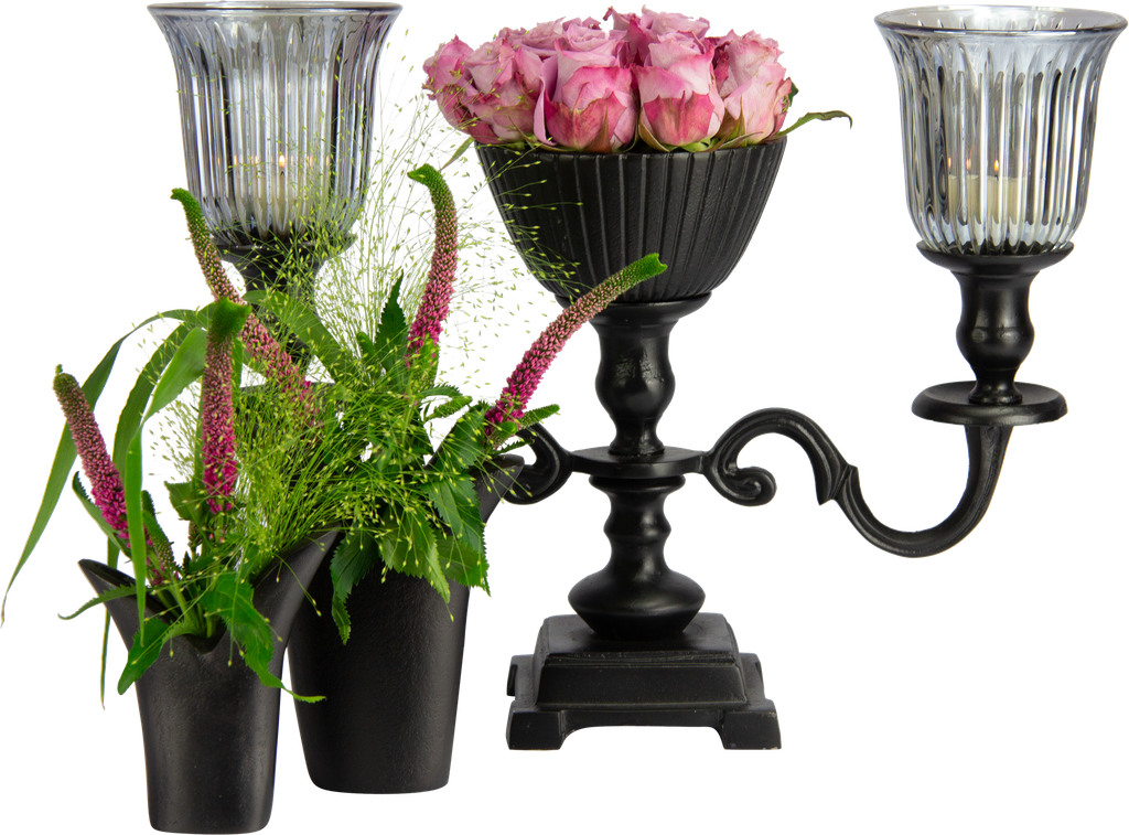 TULIP Vase 12 cm Metall schwarz