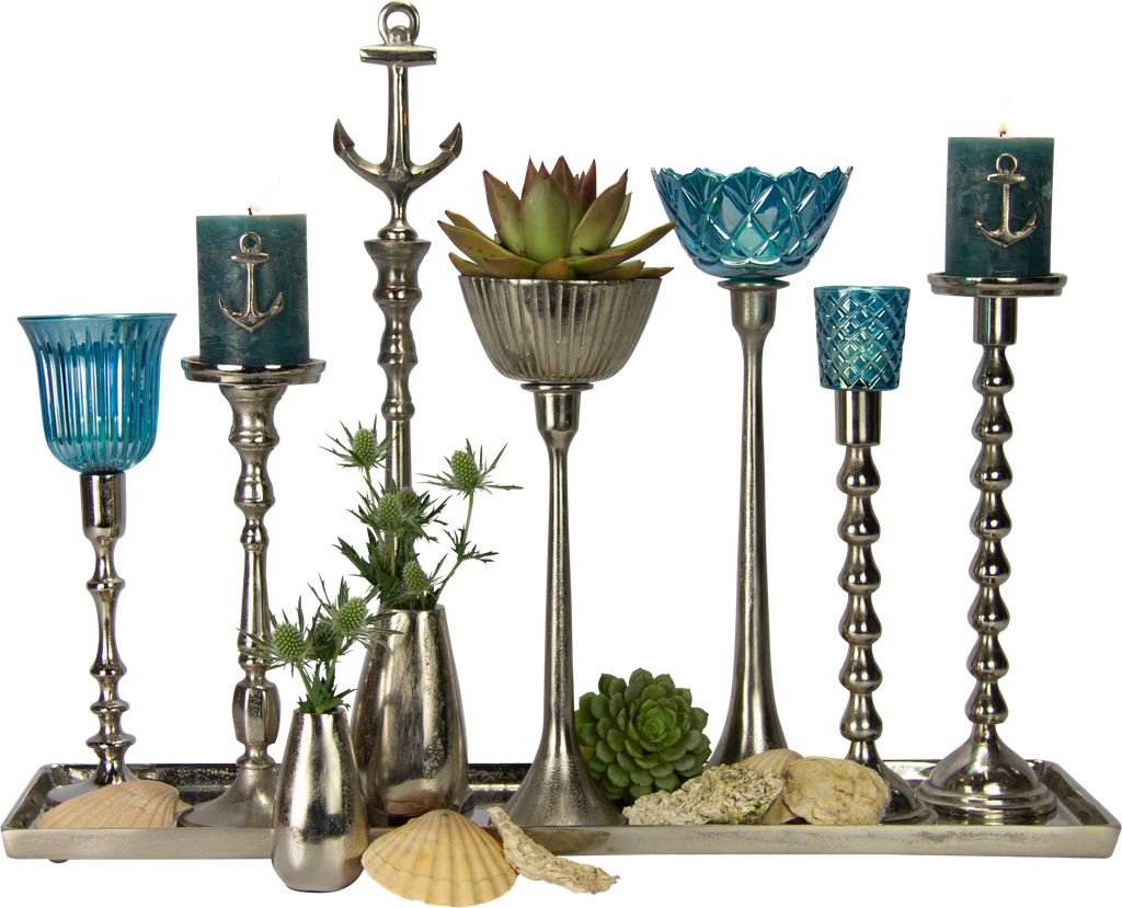 FIORI Teelicht-Aufsatzglas 8 cm Glas türkis