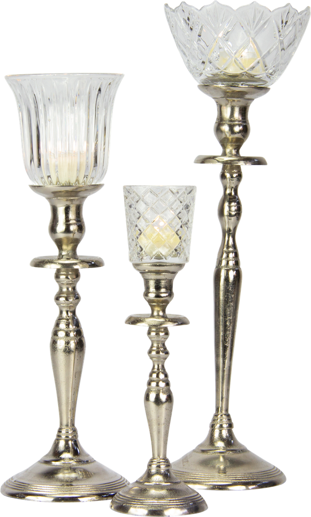 TWIST Kerzenständer Höhe 36,5 cm Metall antik-silber