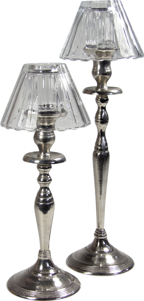 Schirm + Teelicht-Aufsatzglas Höhe 9 cm Glas klar