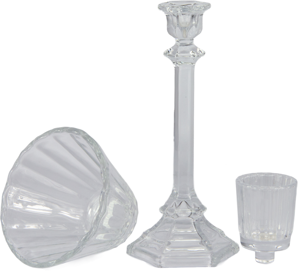 LUCE Teelicht - Lampe 3-tlg Höhe 32 cm Glas klar