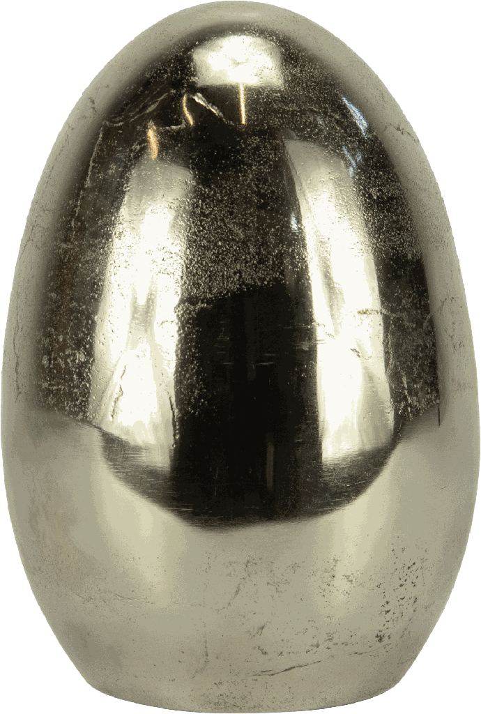 Egg standing 23,5 cm Metal antique-silver