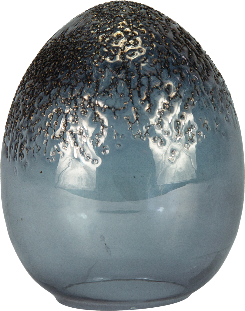 Egg standing 20,5 cm Glass smoke