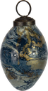 Ei zum Hängen 8 cm Glas schwarz marmoriert