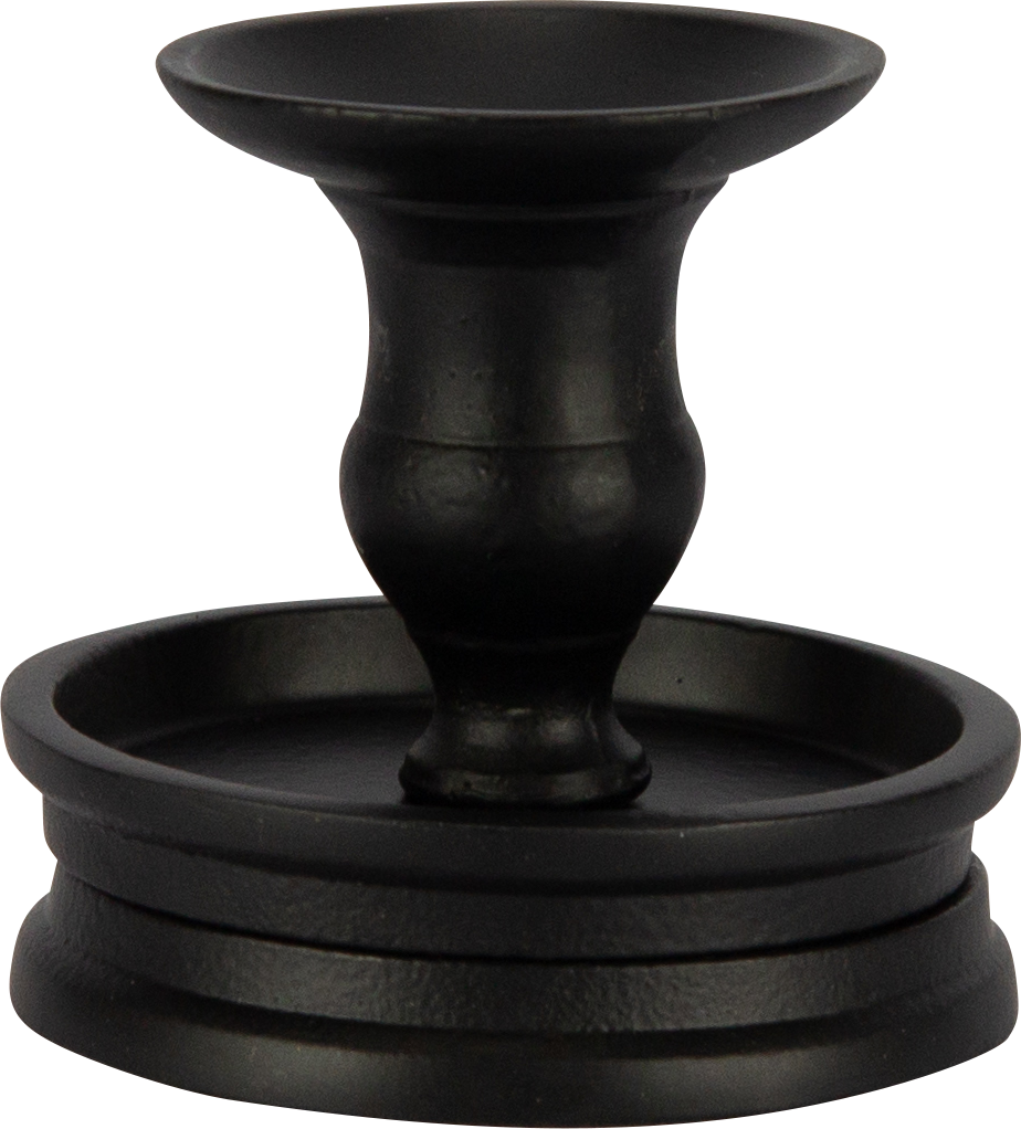 RONDO Candleholder Height 8,5 cm Metal black