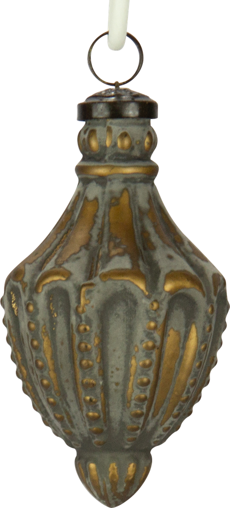 Ornament 11,5 cm Glass grey-gold