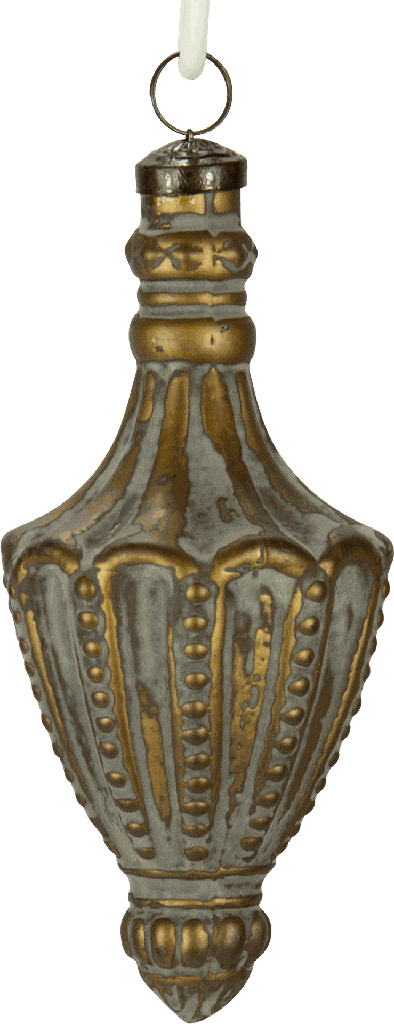 Ornament 16 cm Glass grey-gold