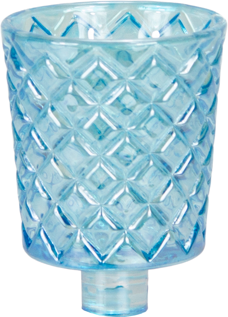 CRYSTAL Candle Insert 6,5 cm Glass turquoise