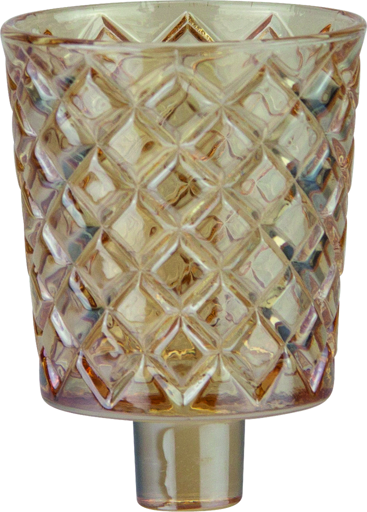 CRYSTAL Candle Insert 6,5 cm Glass amber