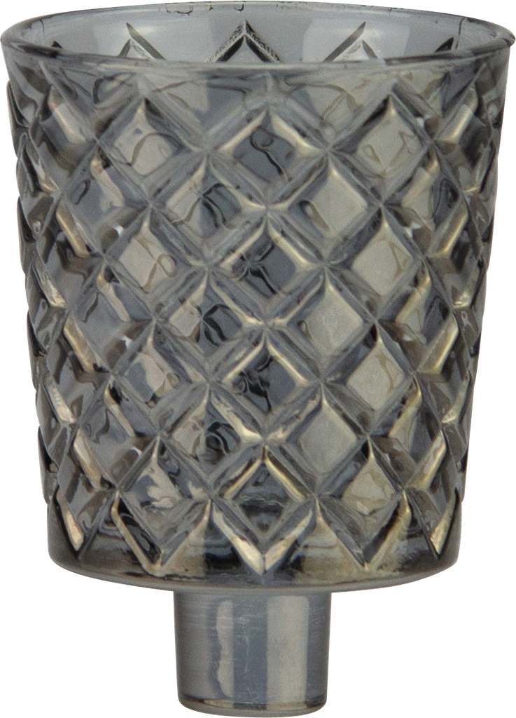 CRYSTAL Teelicht-Aufsatzglas 6,5 cm Glas smoke