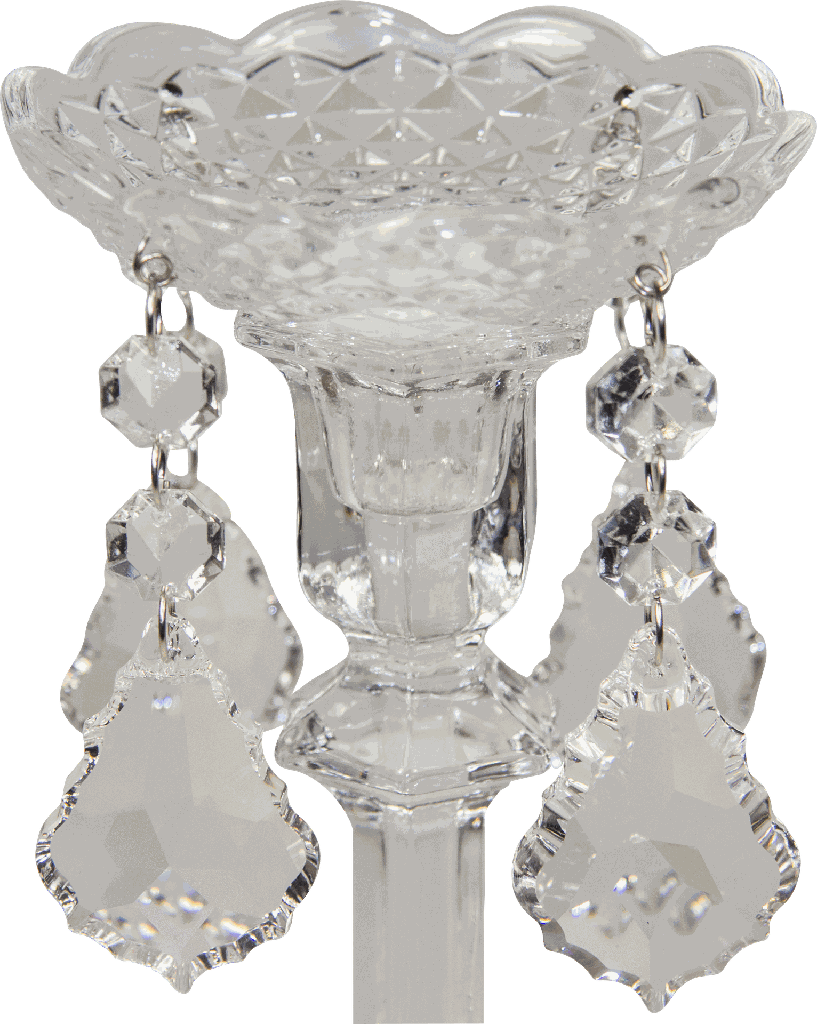 Bobeche Ø 10 cm with 4 Crystals Glass clear