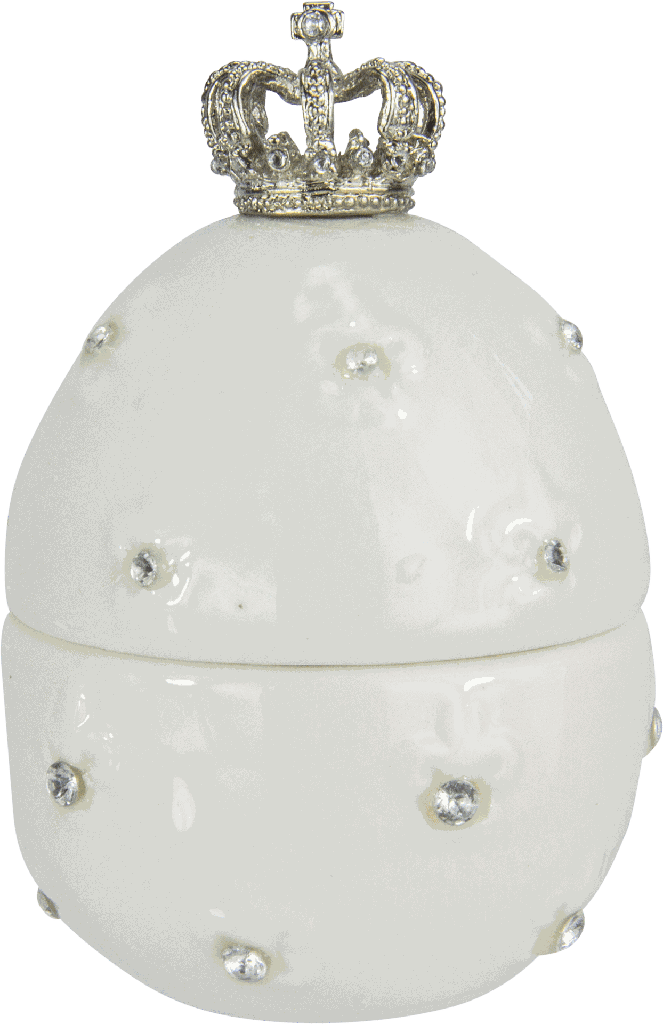 ROYAL Jewellery Box Porcelain white with Rhinestones