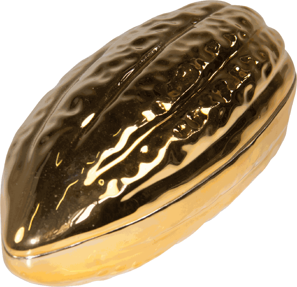 CHOCOLAT Box 19 cm Porcelain white with real gold Glaze