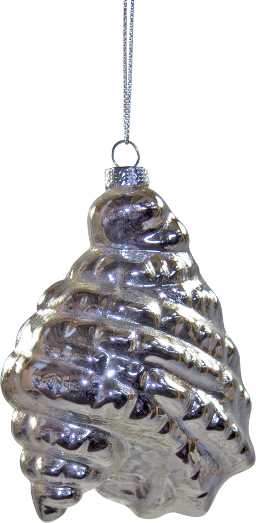 SHELL Muschel zum Hängen Glas silber