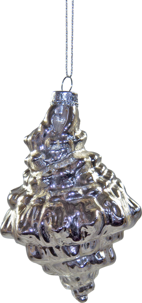 SHELL Muschel zum Hängen Glas silber