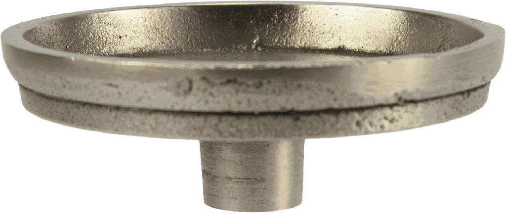 Aufsatzteller Ø 9 cm für Stumpenkerzen Metall alt-silber