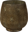 STAR Vase / Hurrican Height 15 cm Glass Glitter gold