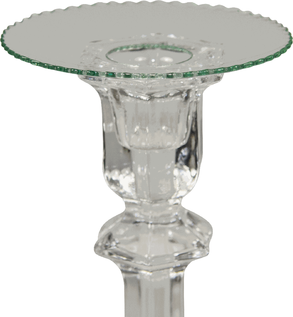 Kerzenteller Ø 9 cm mit Zackenrand Glas klar