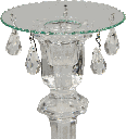 Kerzenteller Ø 9 cm mit 5 Kristallen Glas klar