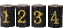 ADVENT Candle Pins Numbers 1–4 Set Metal brass