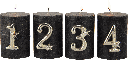ADVENT Candle Pins Numbers 1–4 Set Metal antique-silver
