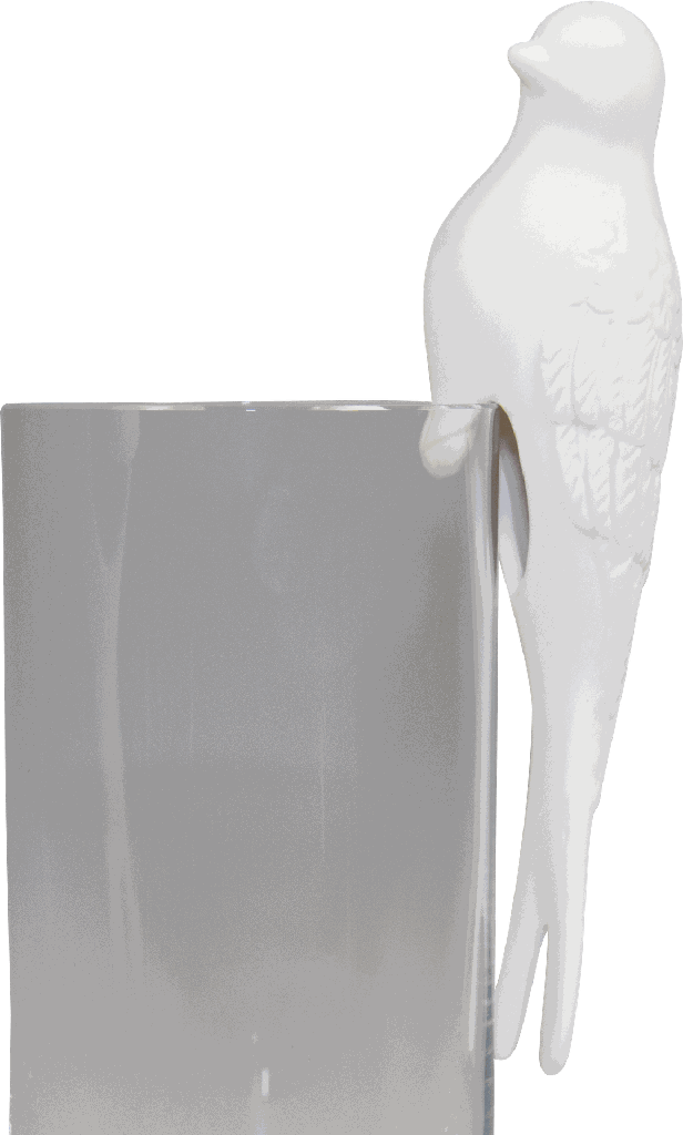 PARROT Bird to stick 14 cm Porcelain white