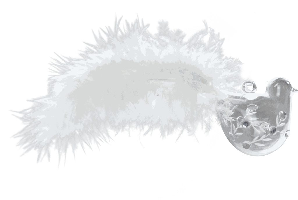BIRD Vogel zum Hängen 4,3 cm Glas klar mit Strass & Federn