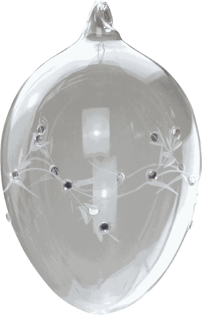 OSIRIS Egg to hang 12 cm Glass clear with Rhinestones