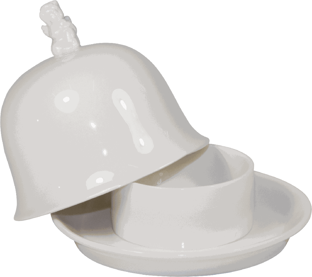 ANGELO Servierschale mit Cloche 12 cm Porzellan weiß
