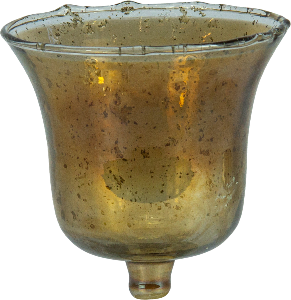 VINTAGE Candle Insert 8,75 cm Glass brown
