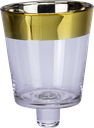 GOLD Candle Insert 7 cm Glass clear with golden Rim