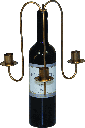 Flaschenleuchter 3-er Metall gold