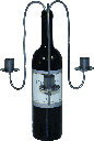 Flaschenleuchter 3-er Metall silber