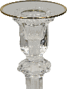Kerzenteller Ø 7 cm Glas klar mit Goldrand