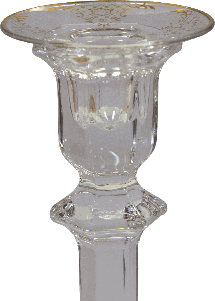 Bobeche Ø 7 cm Glass clear with Decor Garland gold