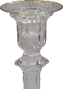 Kerzenteller Ø 7 cm Glas klar mit Dekor Ranken gold