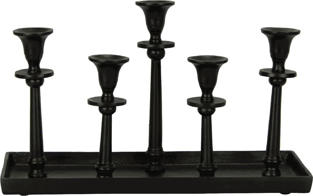 LINEA Candle-Tray 5-er 40 x 16 x 24 cm Metal black