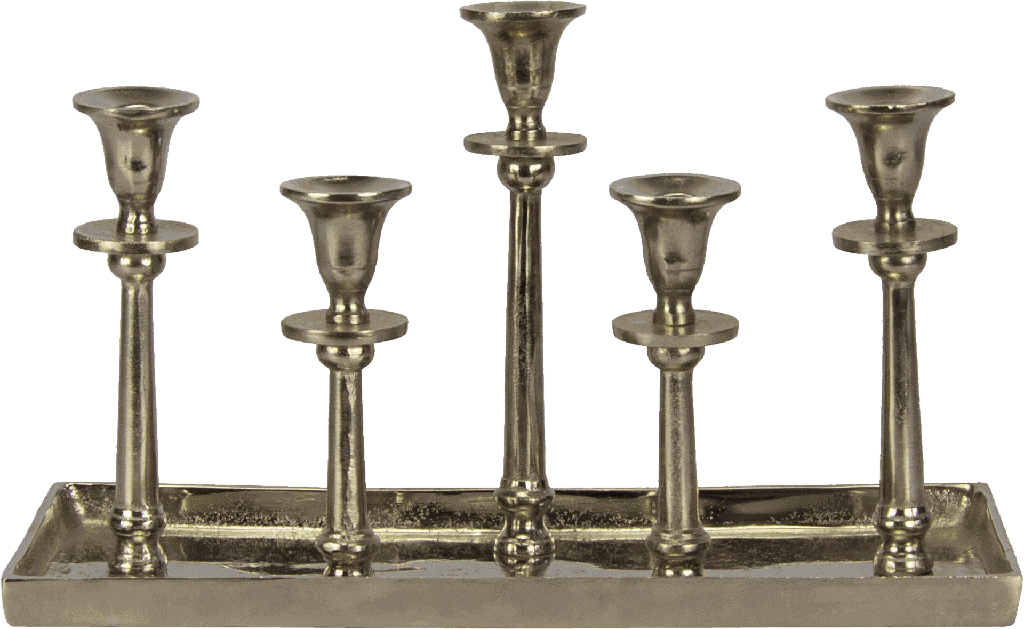 LINEA Candle-Tray 5-er 40 x 16 x 24 cm Metal antique-silver