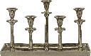 LINEA Kerzentablett 5-er 40 x 16 x 24 cm Metall antik-silber
