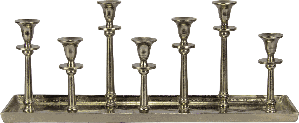 LINEA Candle-Tray 7-er 60 x 16 x 24 cm Metal antique-silver